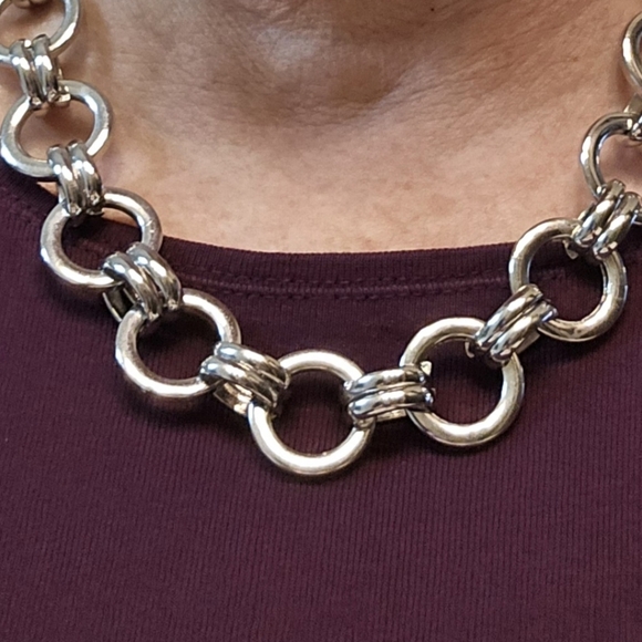 SILVER TONE NECKLACE MOBIUS, Gift Boxed #4 - Picture 3 of 12